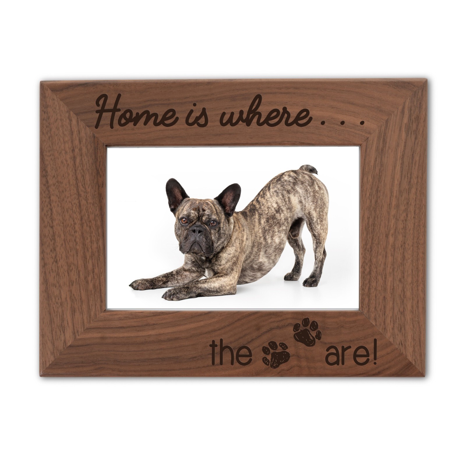 Personalized Pet Picture Frame, Genuine Walnut Pet Photo Frame 4×6, Pet Picture