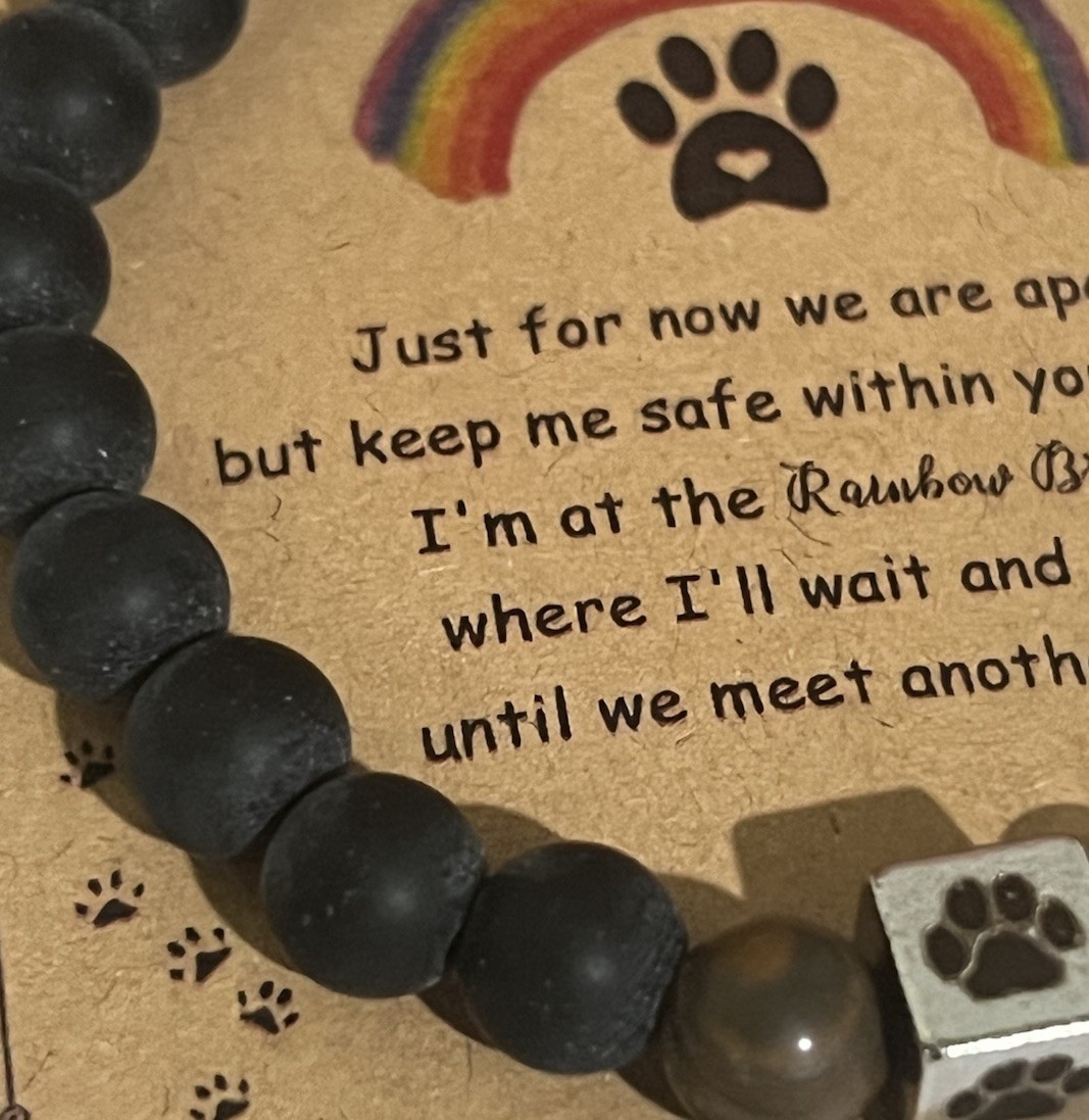 Dog Lover Pet Loss Rainbow Bridge Memorial Bracelet Paw Print Charm Beads 1 Size