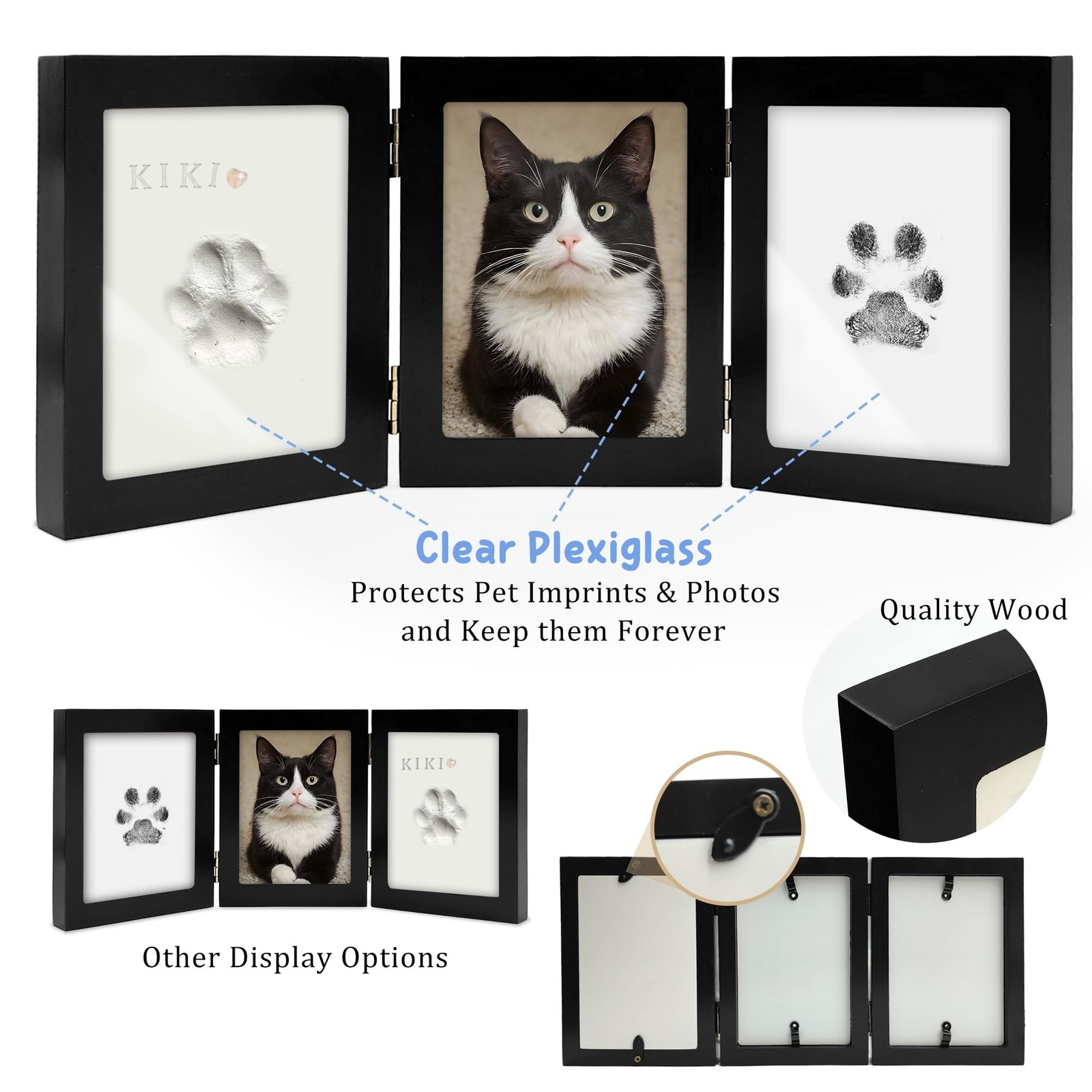MYPAWLETS Ink&Clay Paw Print Kit Keepsake,Inkless Ink Pad & Soft Clay for Dog…