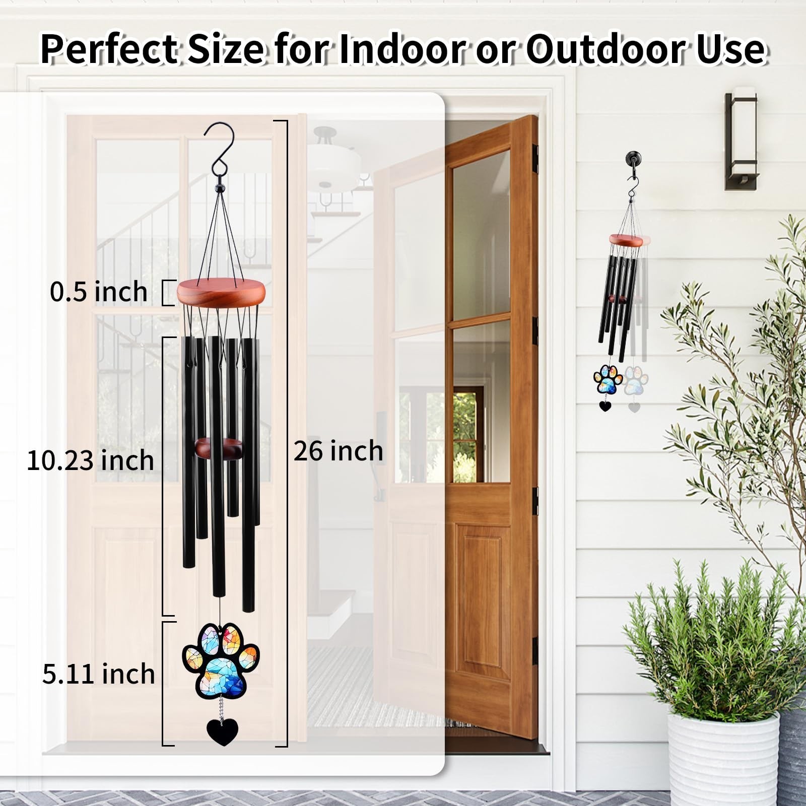 Pet Memorial Wind Chime – Dog Memorial Gifts for Loss of Dog, Loss of Pet