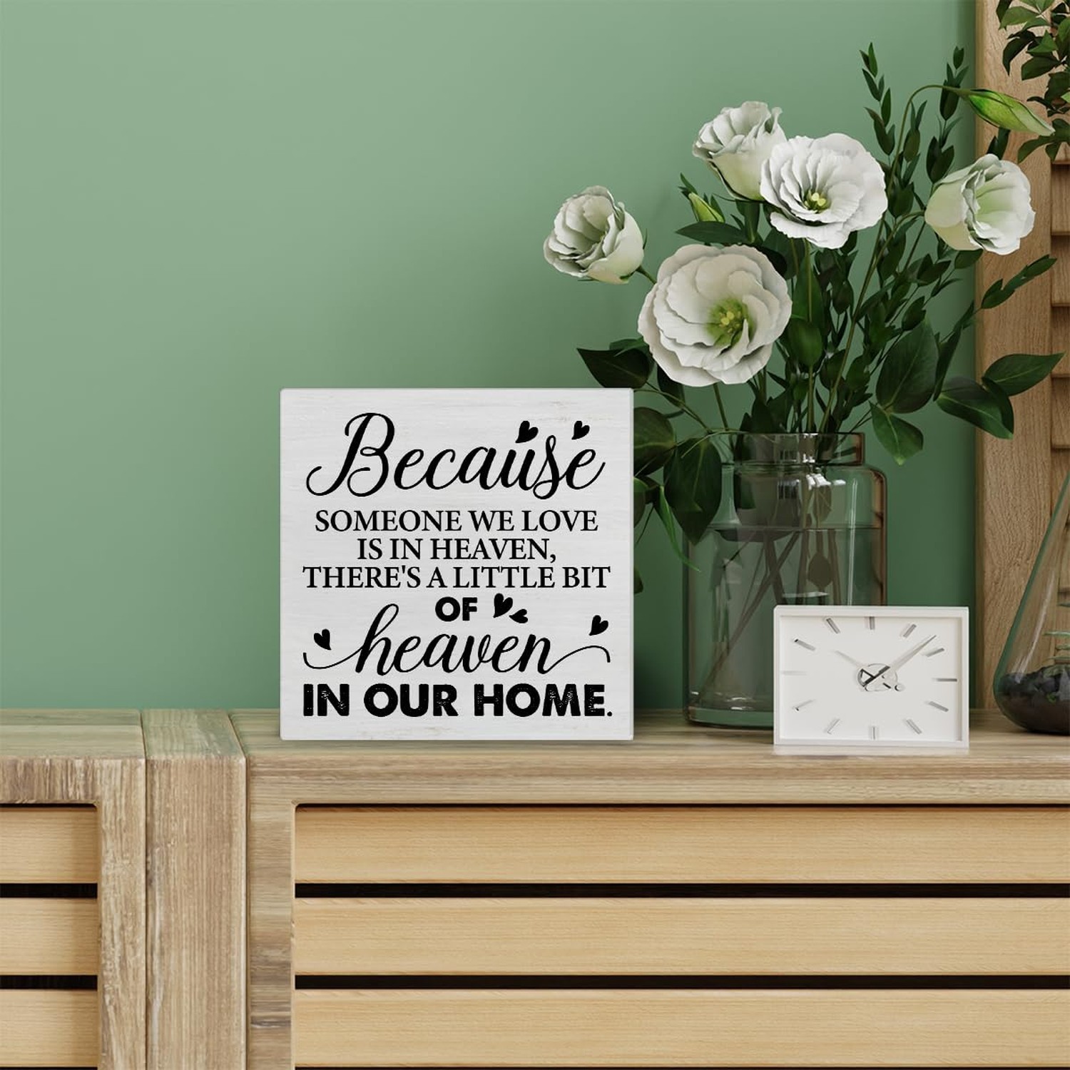 Sympathy Quote Decorative Wooden Box Sign Remembrance Memorial Theme Because …