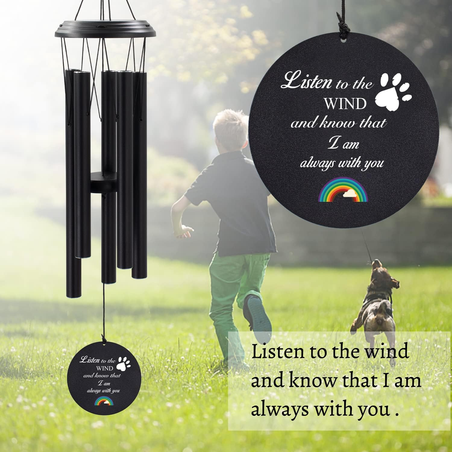 Dog Memorial Gifts Sympathy Wind Chime for Pet Loss Gifts, Cat Wind Chimes for a
