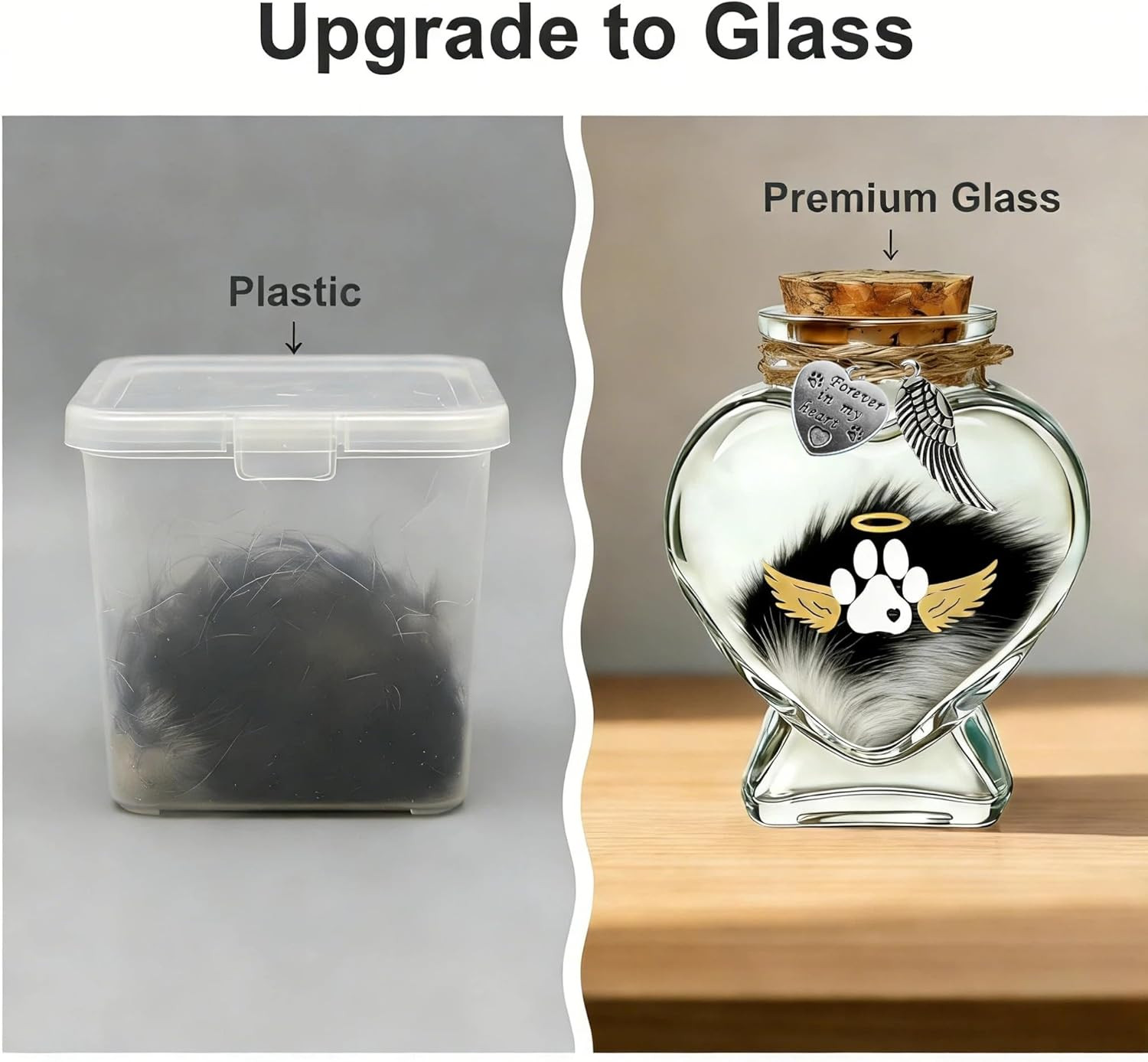 Pet Memorial Bottle for Pet Hair, Pet Fur Memorial Keepsake, Keepsake for Dog an
