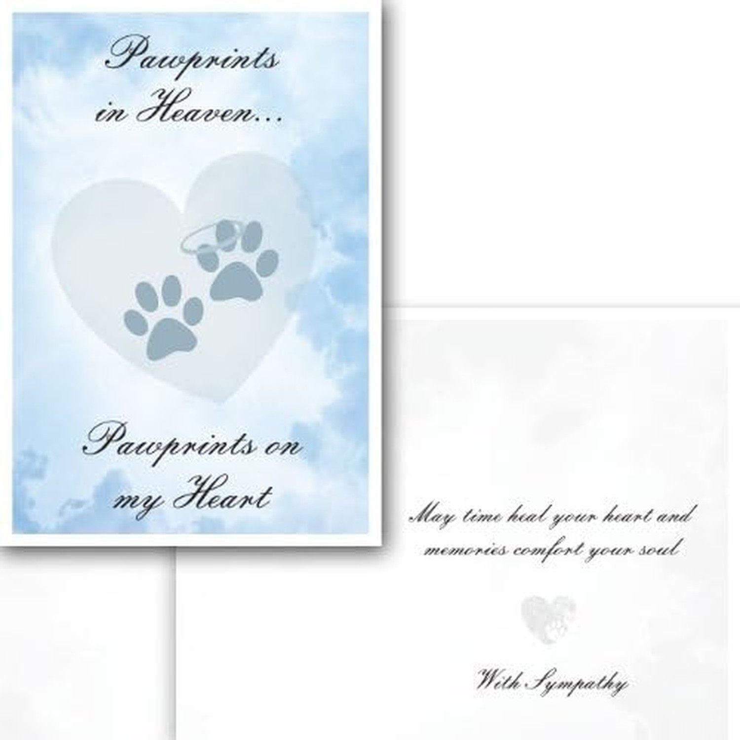 Dog Speak Pet Sympathy Card – Pawprints in Heaven, Pawprints on my Heart – Pe…