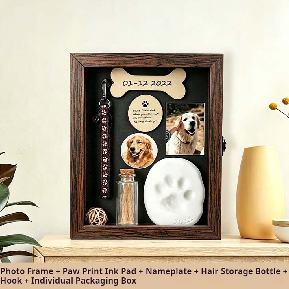 Natural Solid Handcrafted Elegant Classic Wooden Pet Growth Memorial Photo Frame