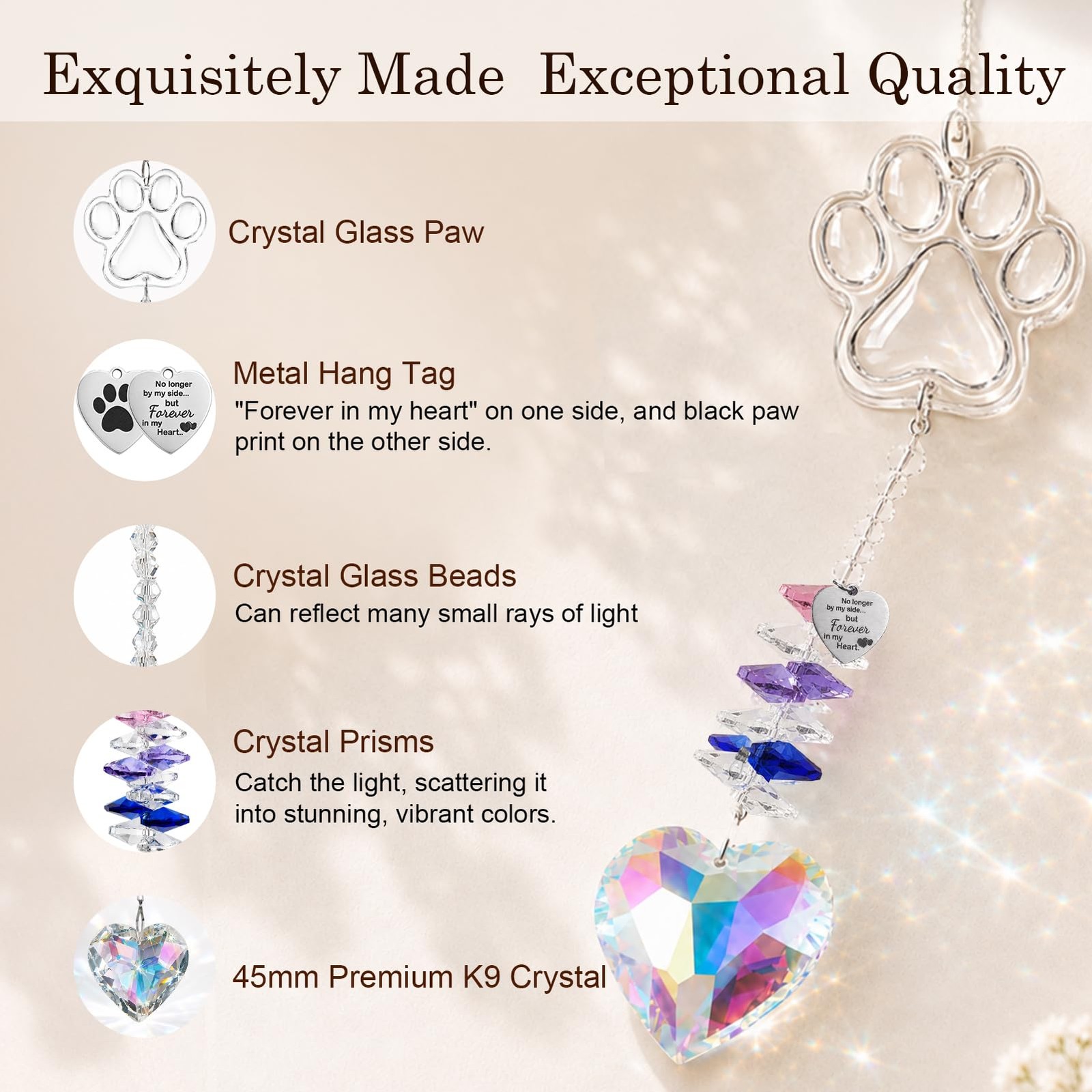 Pet Memorial Suncatcher, Dog Memorial Gifts | Loss of Dog Sympathy Gift, Cat …