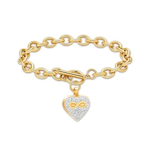 Infinity Heart Cremation Bracelet for Ashes – Stainless Steel Urn Bangles Gold