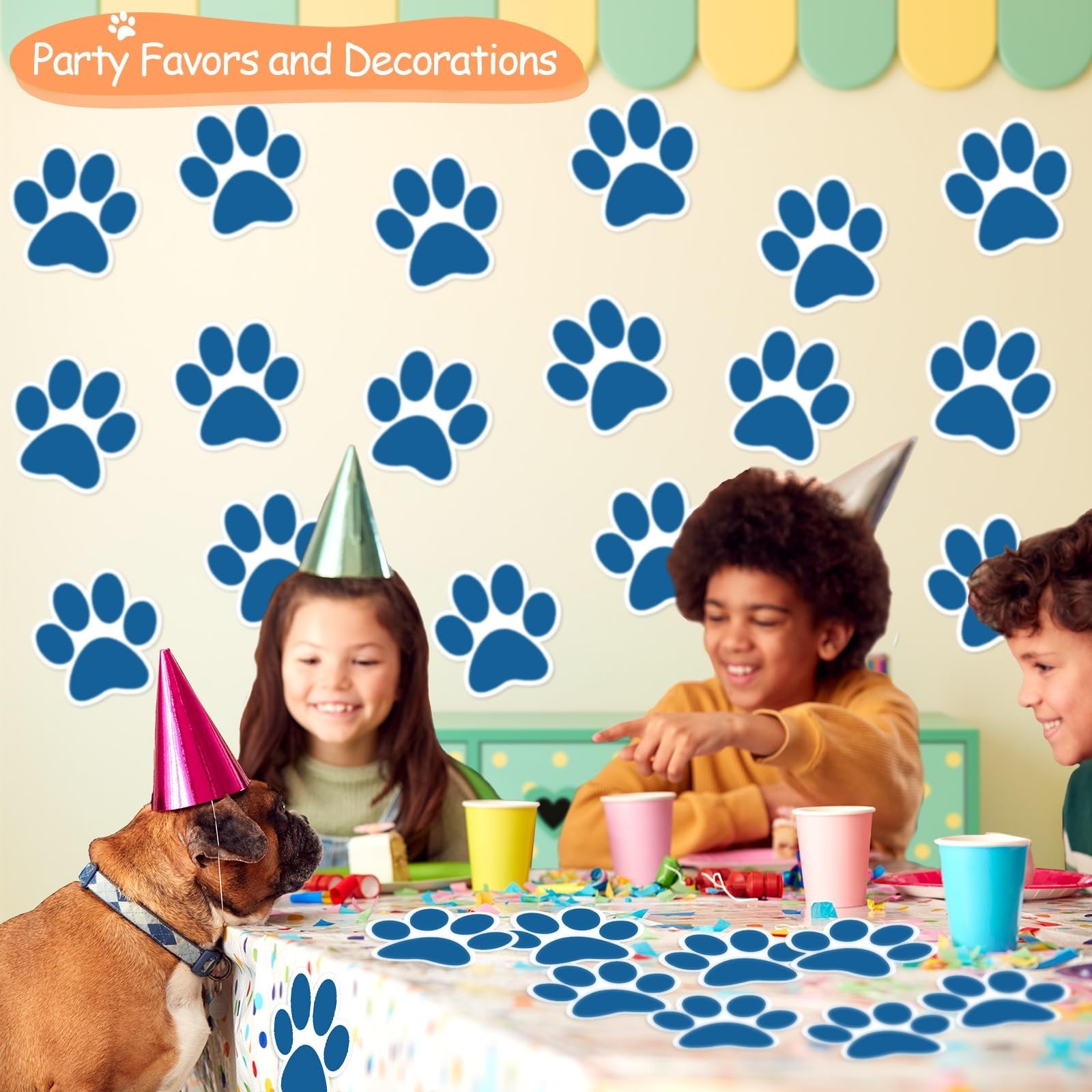 Weecent 36 Pcs Paw Prints Cutouts, 6 Inch Large Size Dog Paw Print Cut Out Bu…