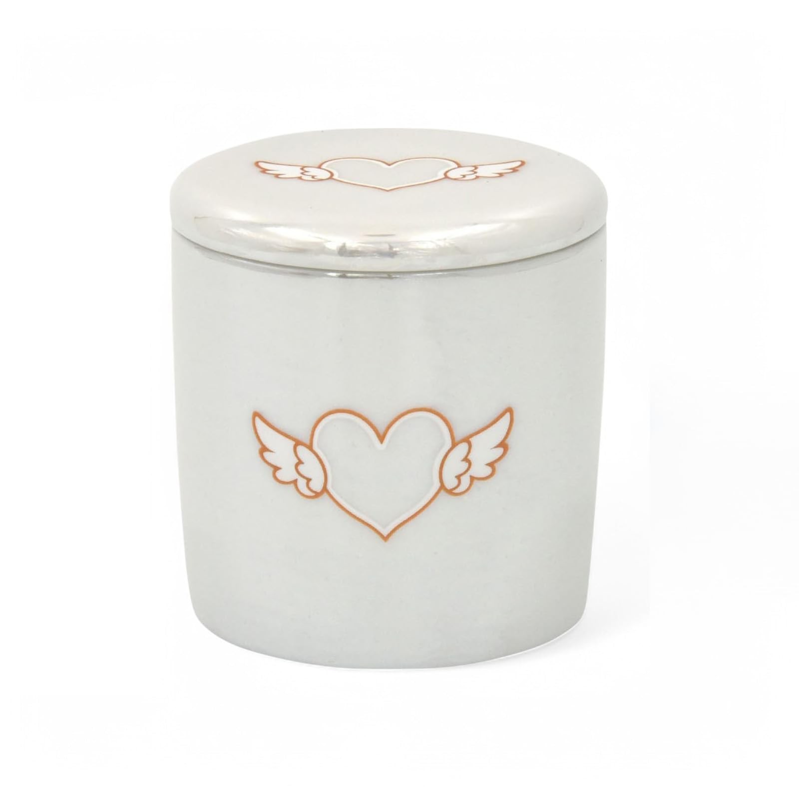 Shoubi-fu Pet Mini Urn 2-inch Angel Heart Pearl White Silicon Seal