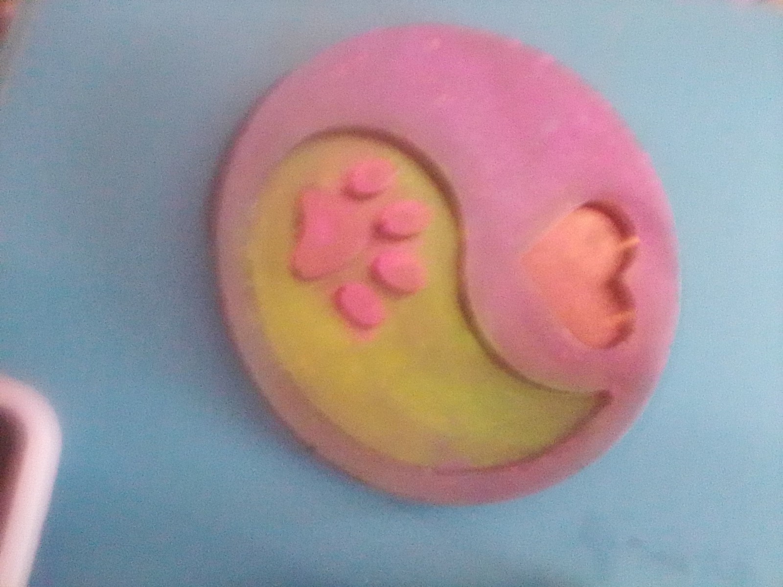 Pet Memorial Round Coaster Paw Print Insert + Small Heart