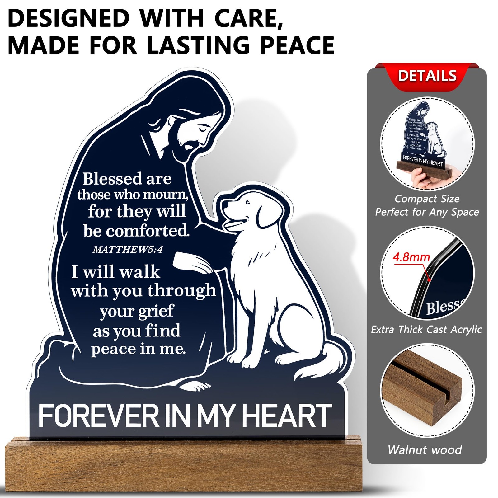 Christian Dog Memorial Gifts for Loss of Dog – Jesus Comforting Dog Sympathy …