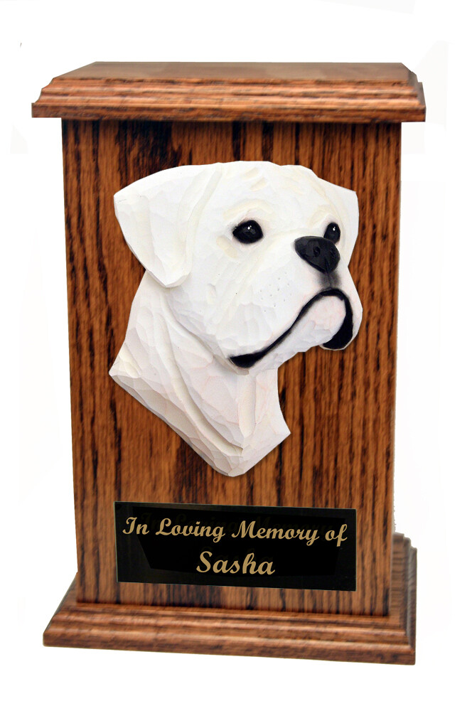 Boxer Natural Ears Memorial Urn