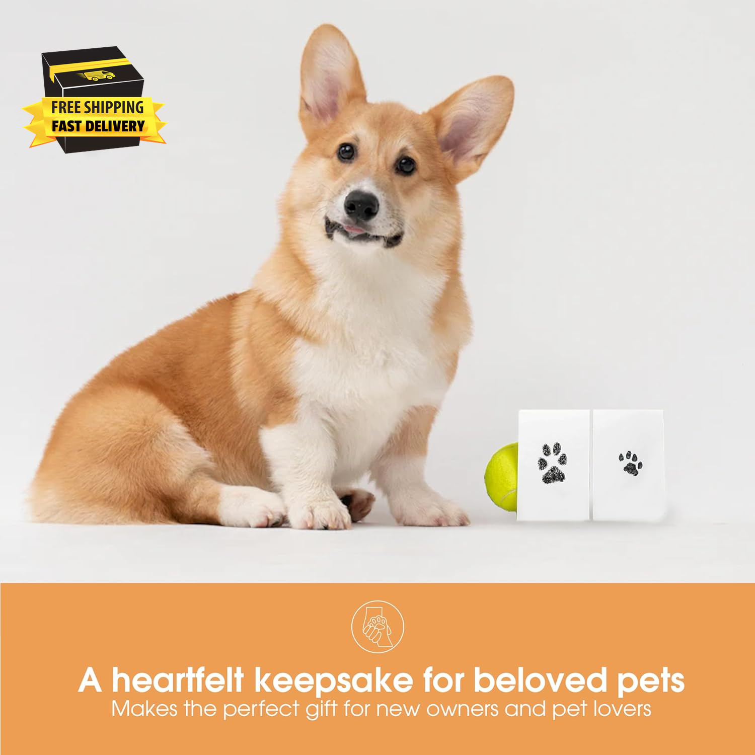 Paw Print Clean Touch Ink Pad Kit for Dogs and Cats, Pet Owner Keepsake, DIY Ink