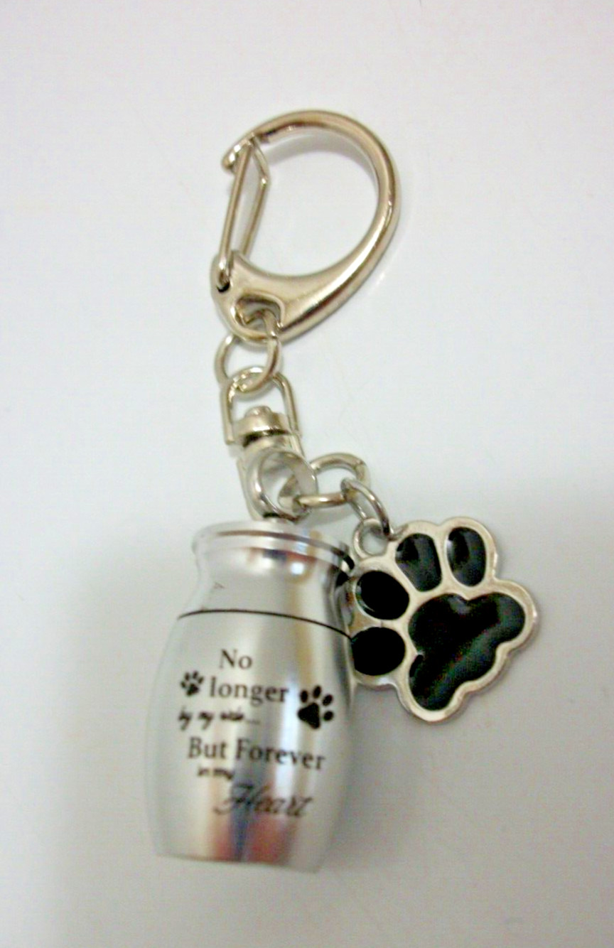 Mini Pet Cremation Urn Keychain/Necklace Pendant Memory Keepsake Dog Cat Tribute