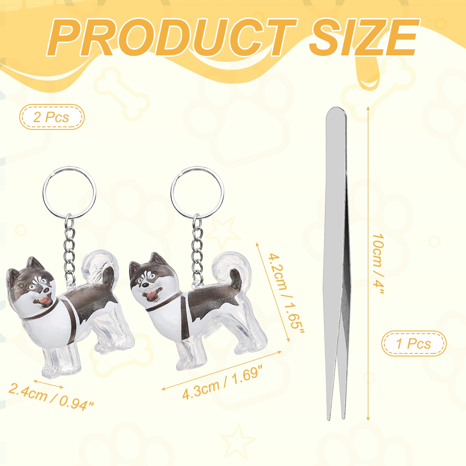 2Pcs Dog Hair Collector Keychain with Tweezers Style 11