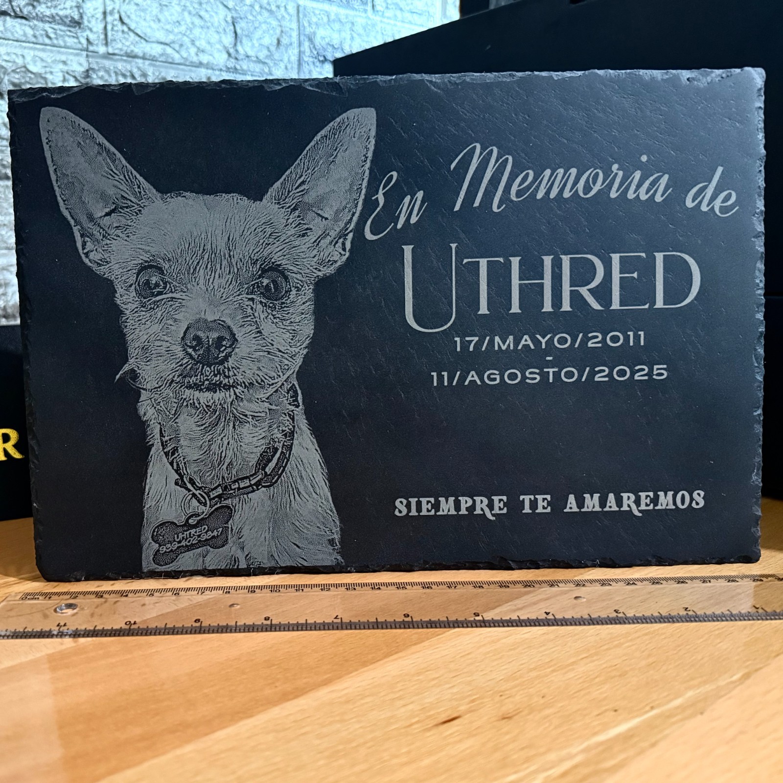 Custom Laser Engraved Pet Memorial Stone Plaque Personalized Dog Cat Grave stone
