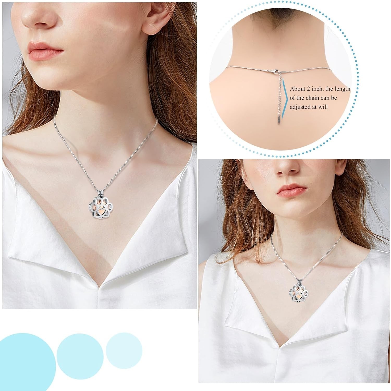 Pet Cremation Jewelry Stainless Steel Urn Necklace Keepsake for Dog Cat Ashes
