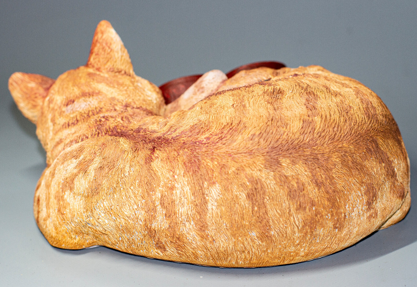 Orange Cat Urn Ashes Pet Memorial Statue Grave Marker Heart Plaque Unique Casket