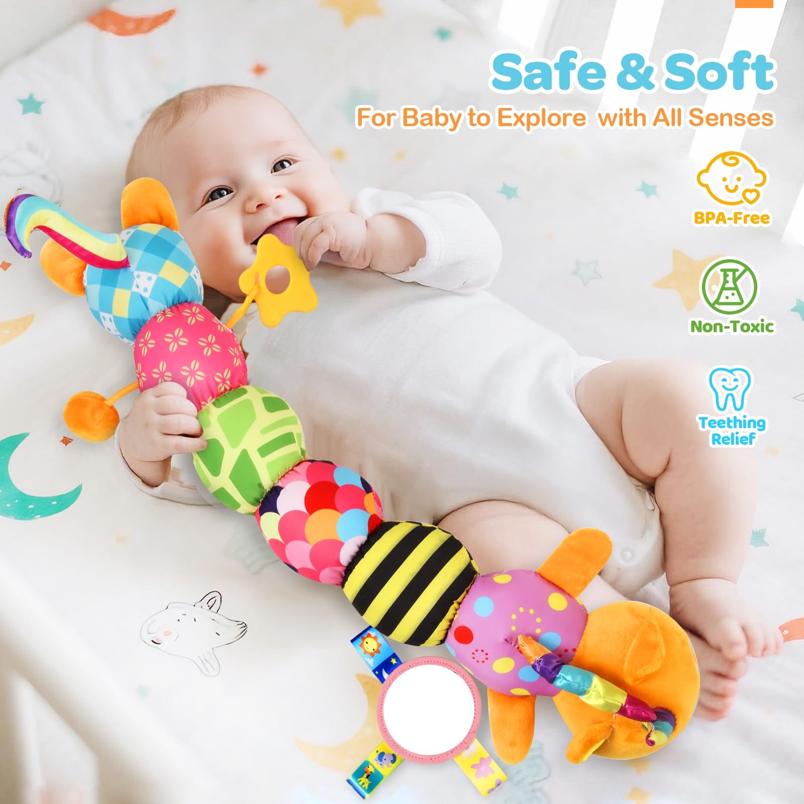 Baby Sensory Musical Stuffed Animal Toy 0-12 Months Infant Unicorn Cat Plush