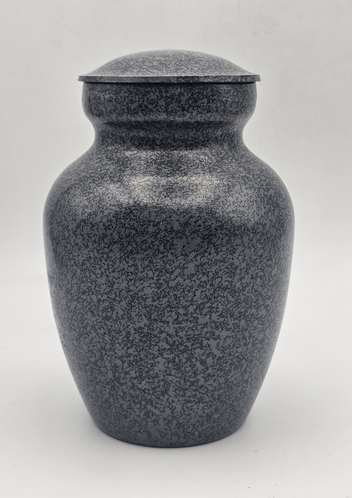 Brass Small Memorial Cremation Urn w/ Metal Lid 6″~ Human/Pet Ashes Grey & Black