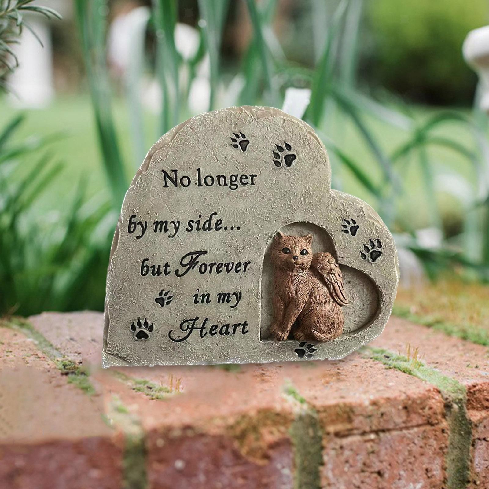 Pet Memorial Stones for Cats Pet Memorial Headstone Resin Loss of Dog Gift Cat