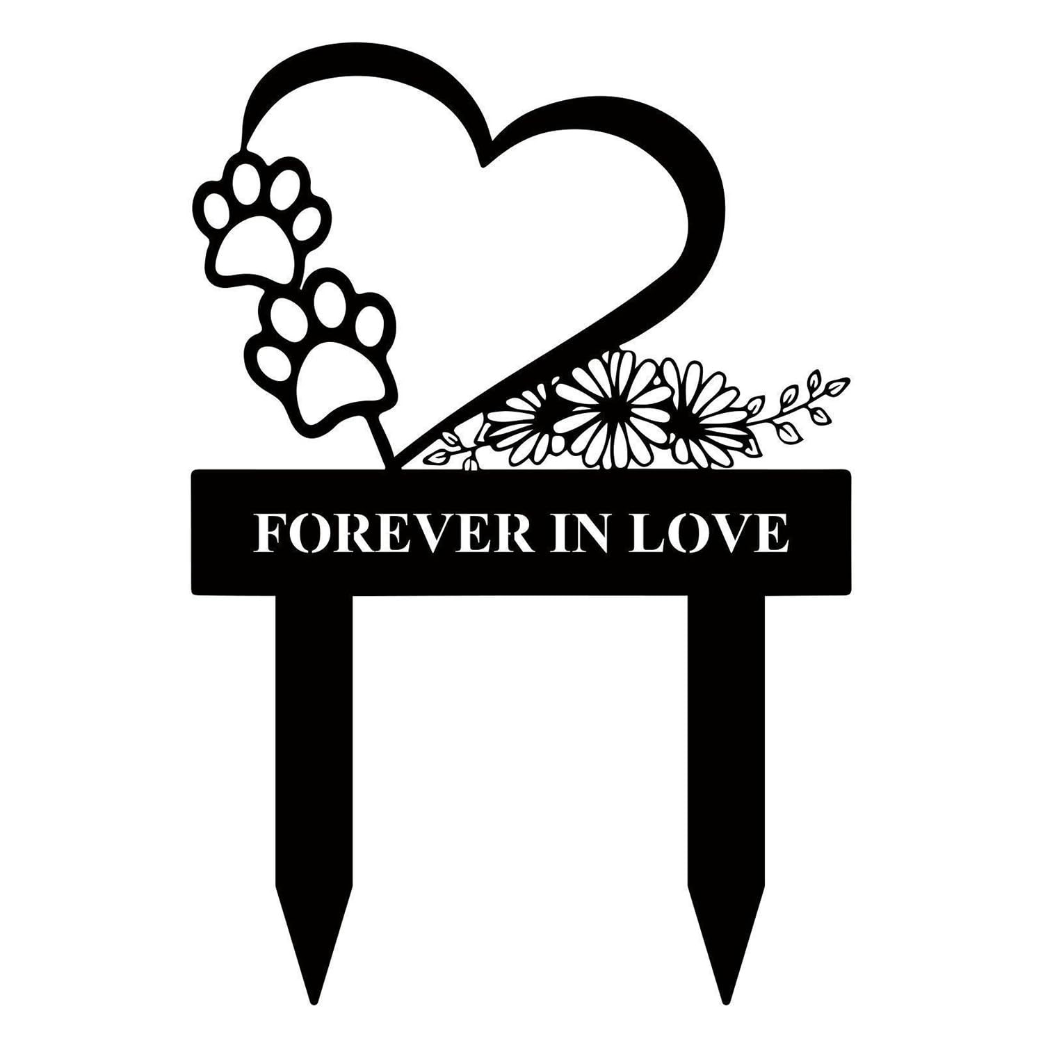 Pet Memorial Garden Stake for Dog or Cat – Weatherproof Metal Grave Marker, D…