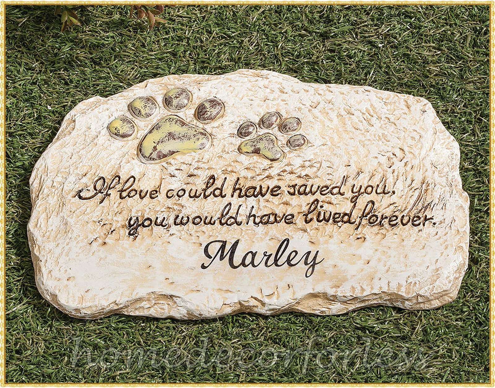 PERSONALIZED Dog Cat Pet Paw Print Memorial Grave Marker Garden Stepping Stone