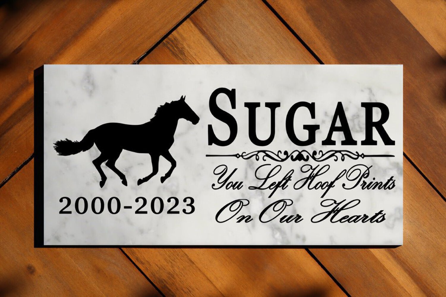 Horse Memorial Stone Plaque Equine Custom Headstone Grave Marker for Outdoors or