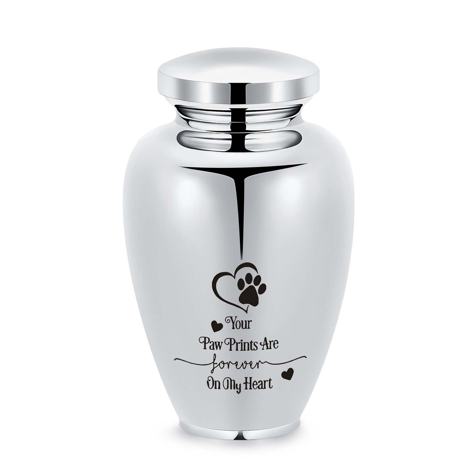 14.2*23.5cm Paw Print Stainless Steel Keepsake Urn For Pet Ashe Dog Cat Memorial
