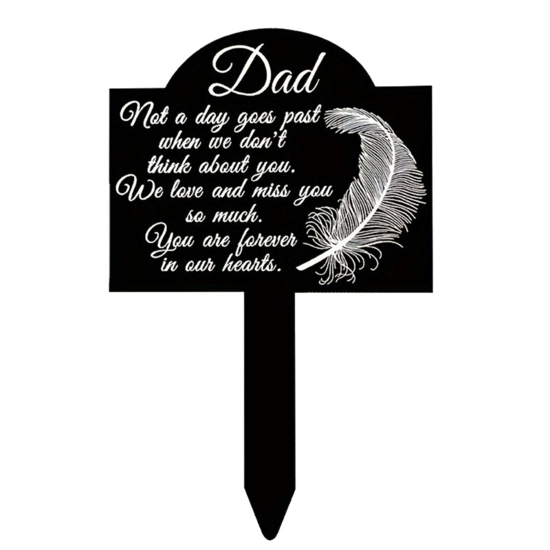 Acrylic Cemetery Memorial Grave Marker for Indoor or Outdoor Use Mom or Dad