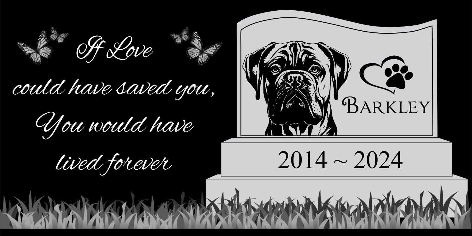 Pet memorial Engraved Marker, headstone Granite gravestone Golden Retriever, dog