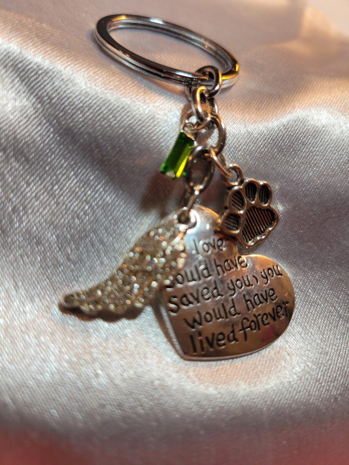 Loss of Pet Memorial Keychain Dog Cat Remembrance Jewelry Sympathy Key Ring Tag