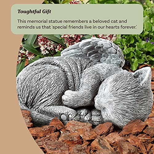 Cat Memorial Stone – Peaceful Sleeping Kitten Angel Statue Sleeping Angel Cat