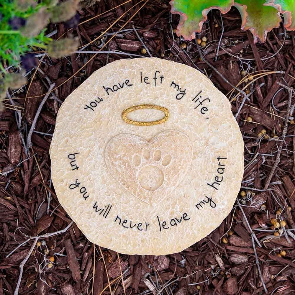 Dog Memorial Garden Stone You Will Never Leave My Heart Pet Cemetery Stone