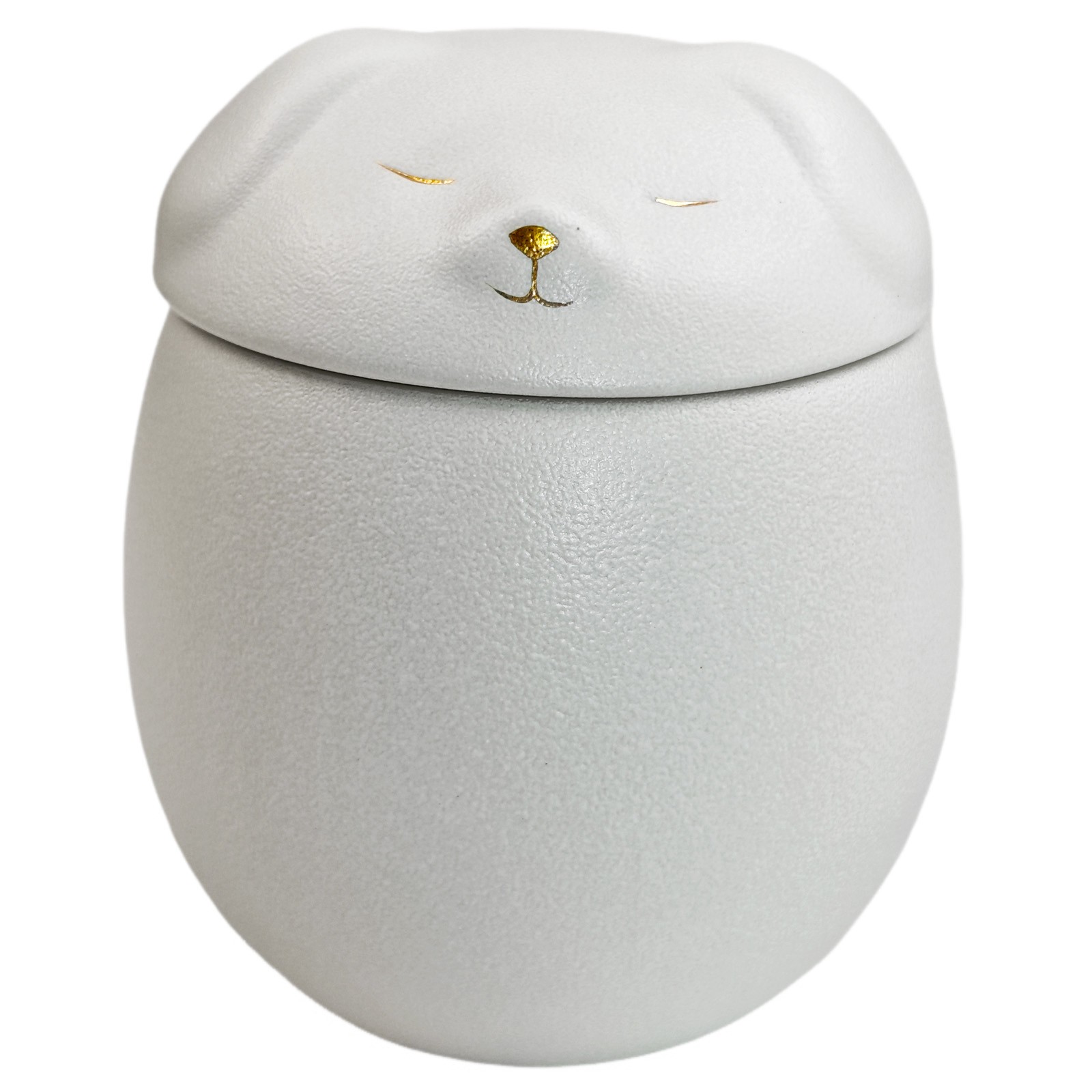 White Smiley Dog Shaped Pet Urn 4.9×4.3 inch for Small Dog And Cat Ashes