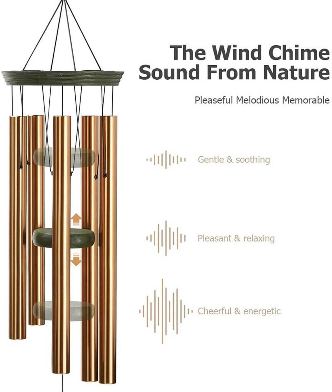 36″ Memorial Tree of Life Windchime for Outside, Large Deep Tone Tuned Bamboo…