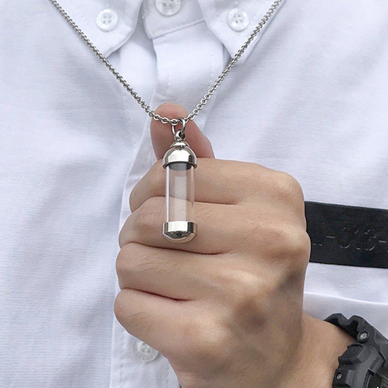Openable Glass Vial Necklace Pendant Memorial Ash Bottle Cremation Pet Jewelry