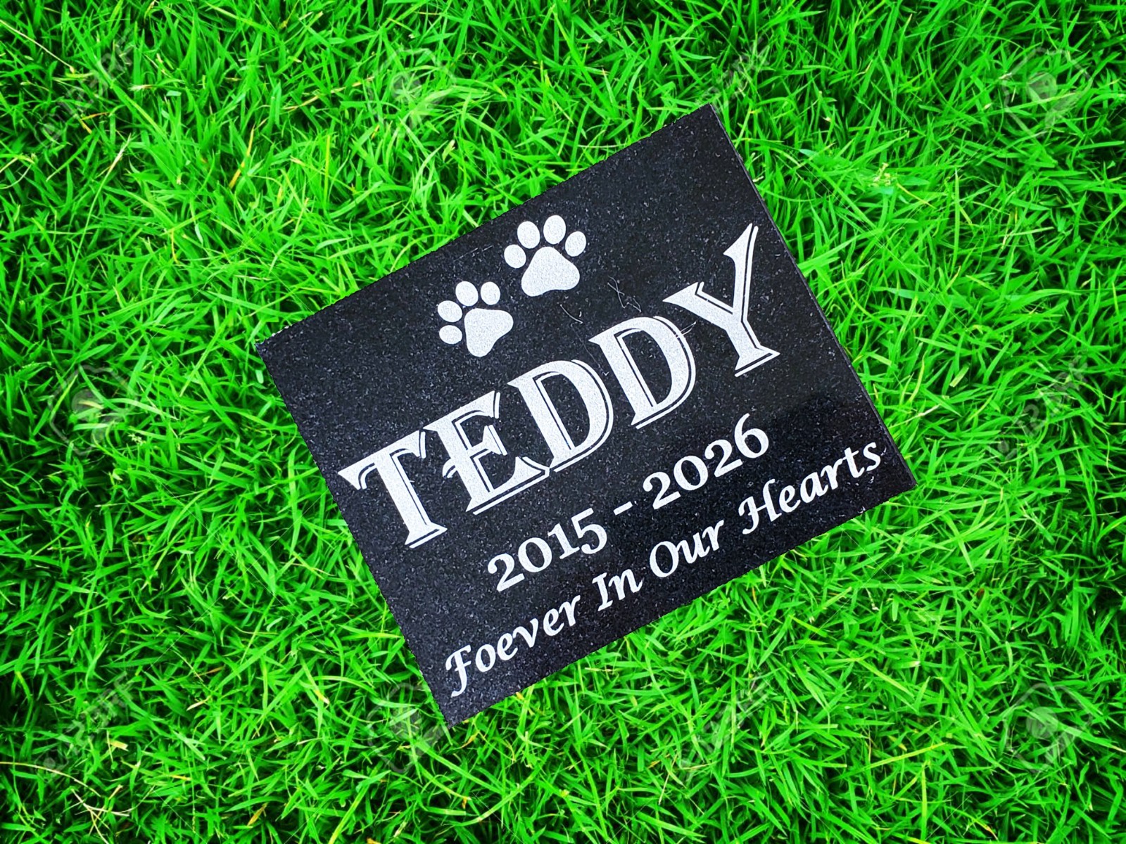 Grave Marker Headstone Garden Pet Memorial Burial Stone Granite Custom Plaque A8