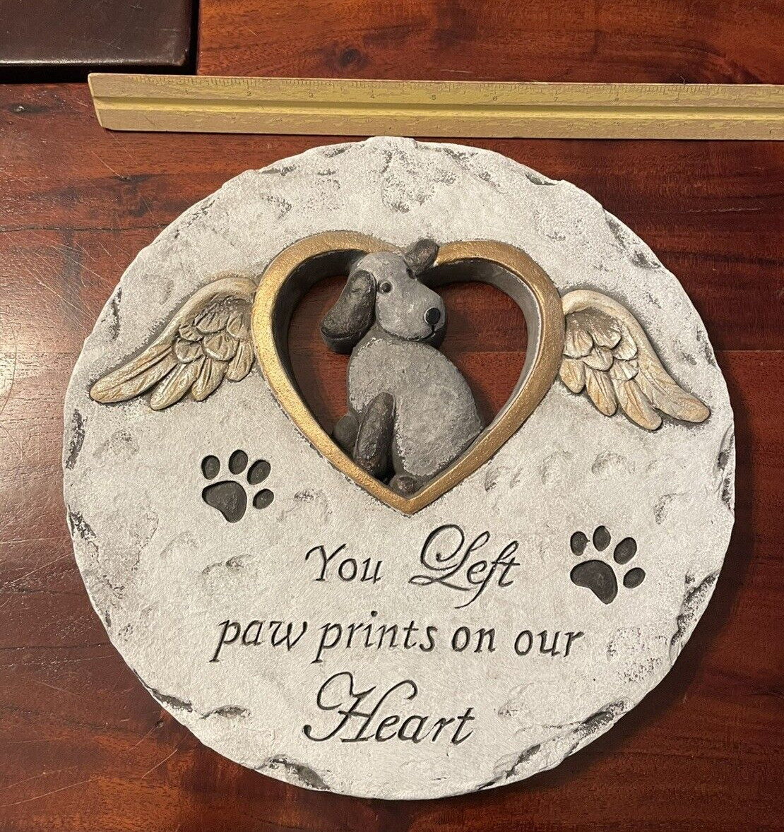 “You Left paw prints on our heart” Memorial Stone