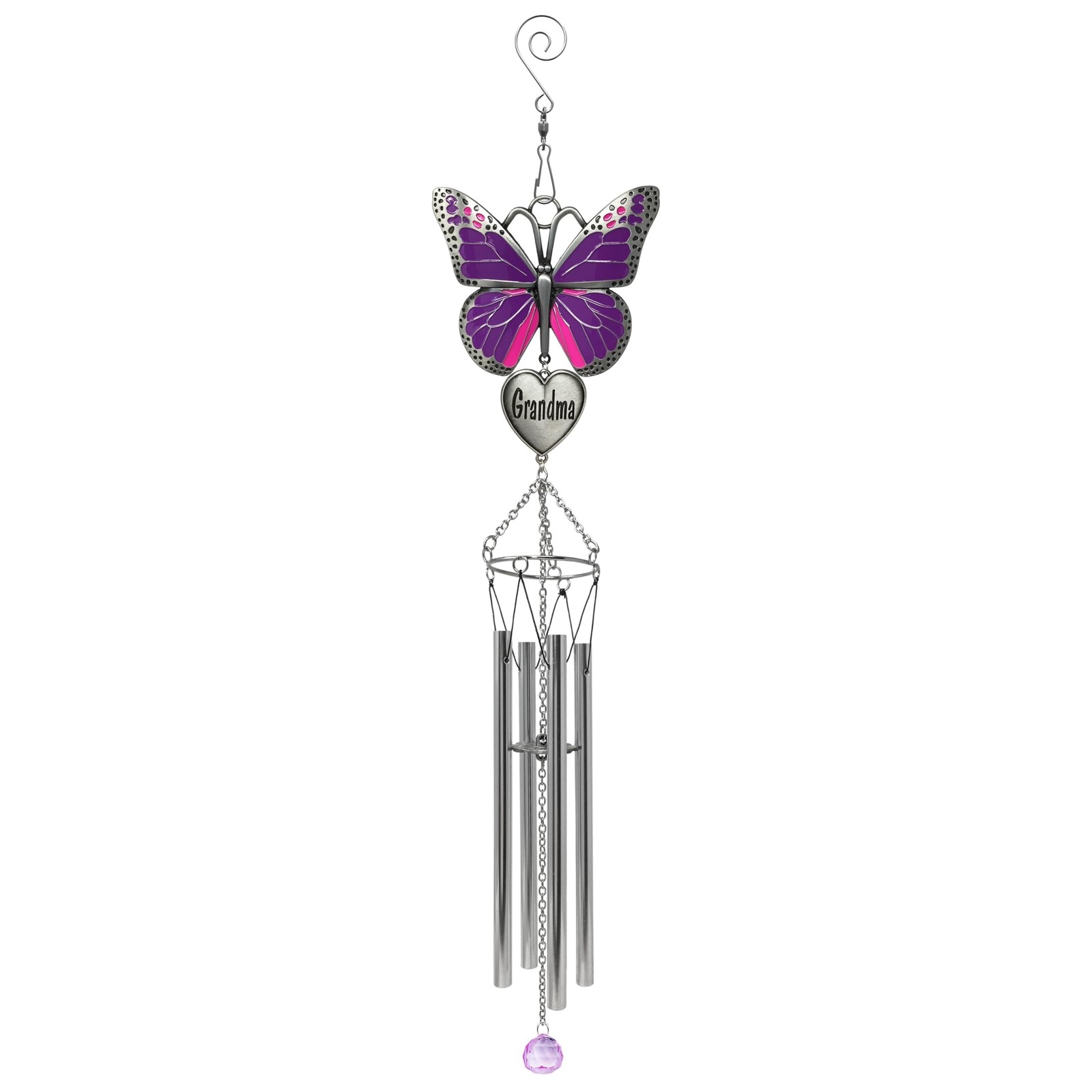 Butterfly Wind Chimes for Grandma, Grandma Memorial Gift, Engraved Heart Wind…