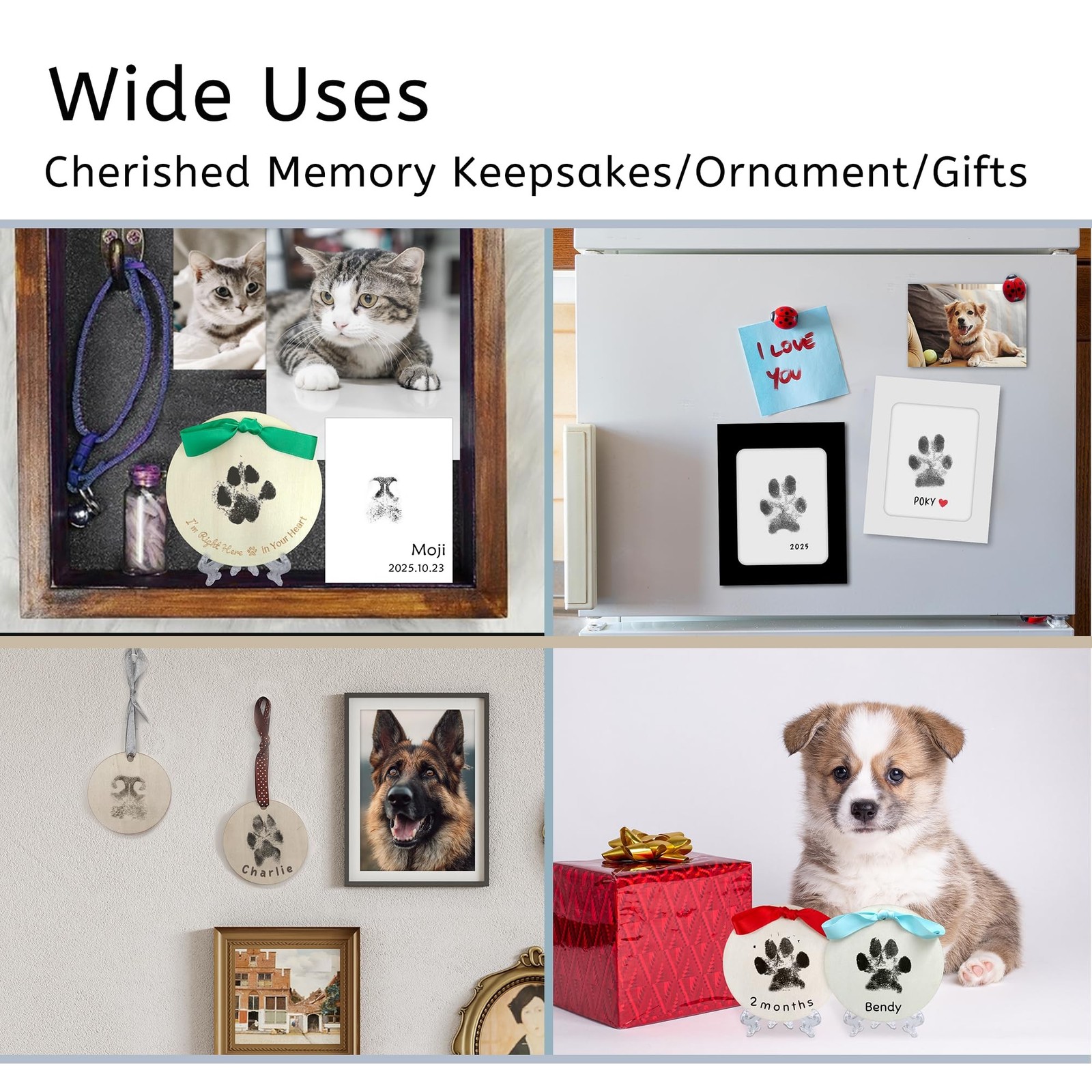 Inkless Pet Paw Print Kit,Dog Nose Print Kit,Ink Paw Print Ornament for Dogs …