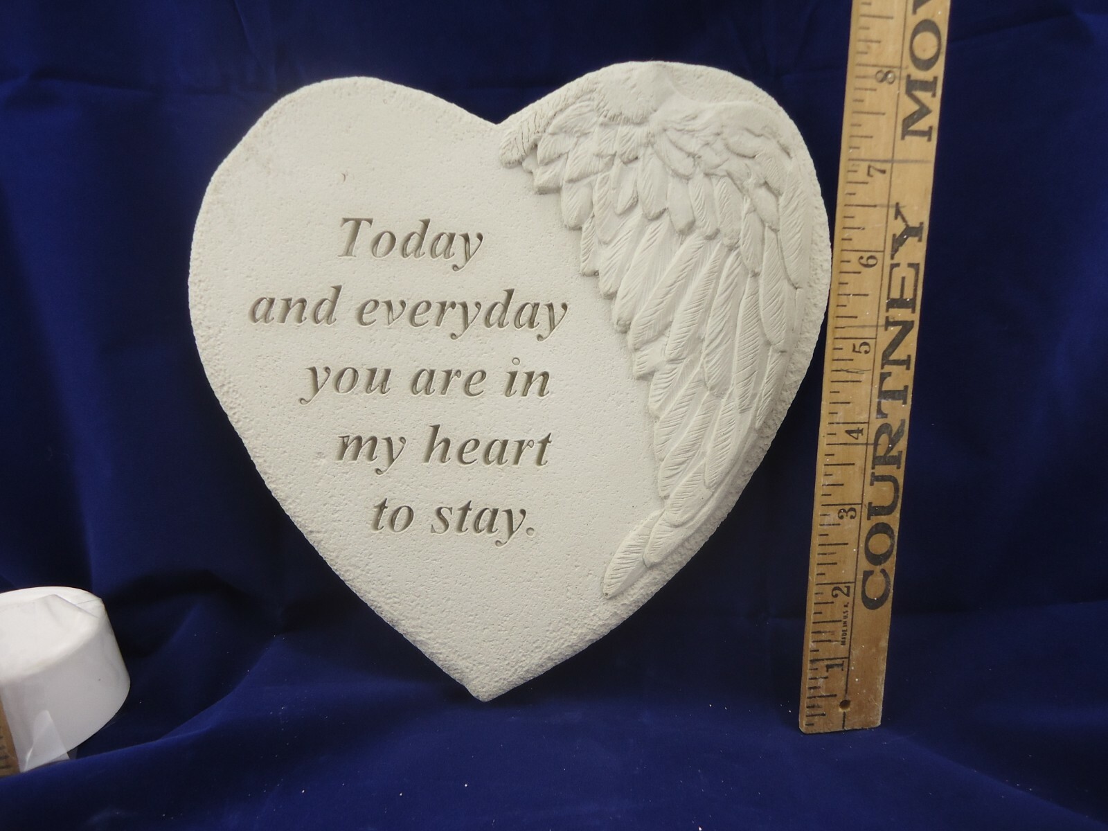 Concrete Stone Memorial Heart Remembrance of Loved Person or Pet Hand Poured