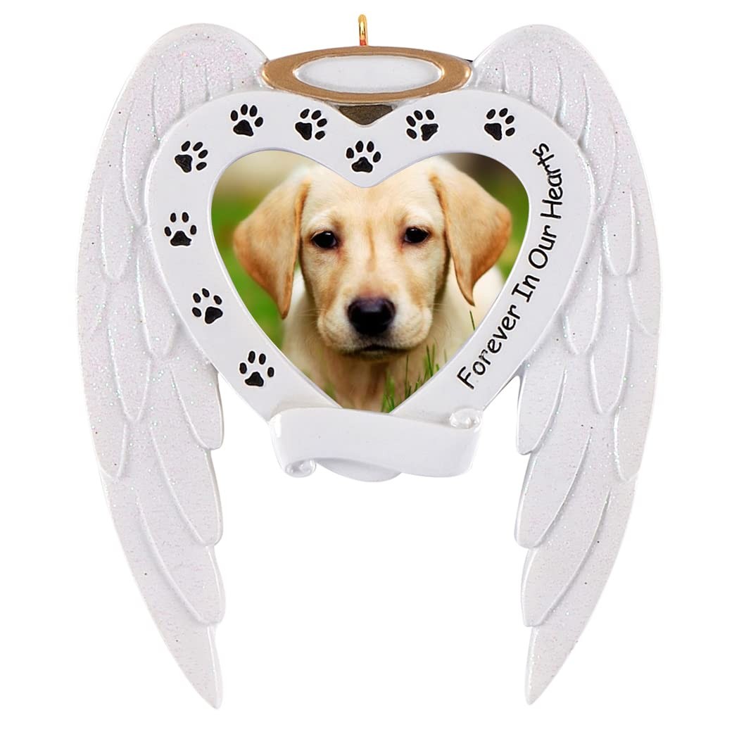 Dog Memorial Photo Frame Ornament – Personalized Forever in Our Heart Dog Orn…