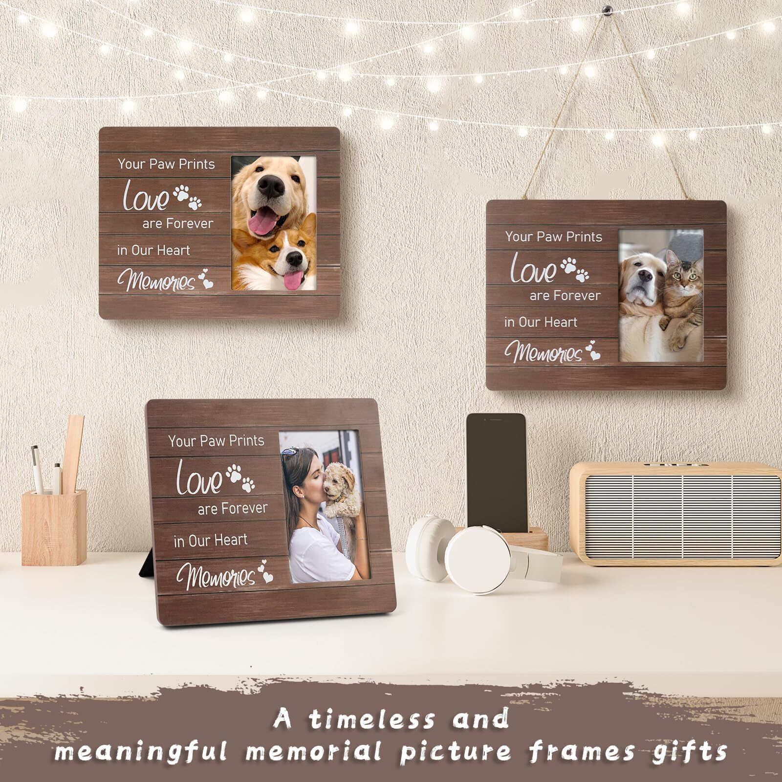 4×6 Dog Memorial Picture Frame Pet Memorial Gifts for Loss Dog Sympathy Gift Paw