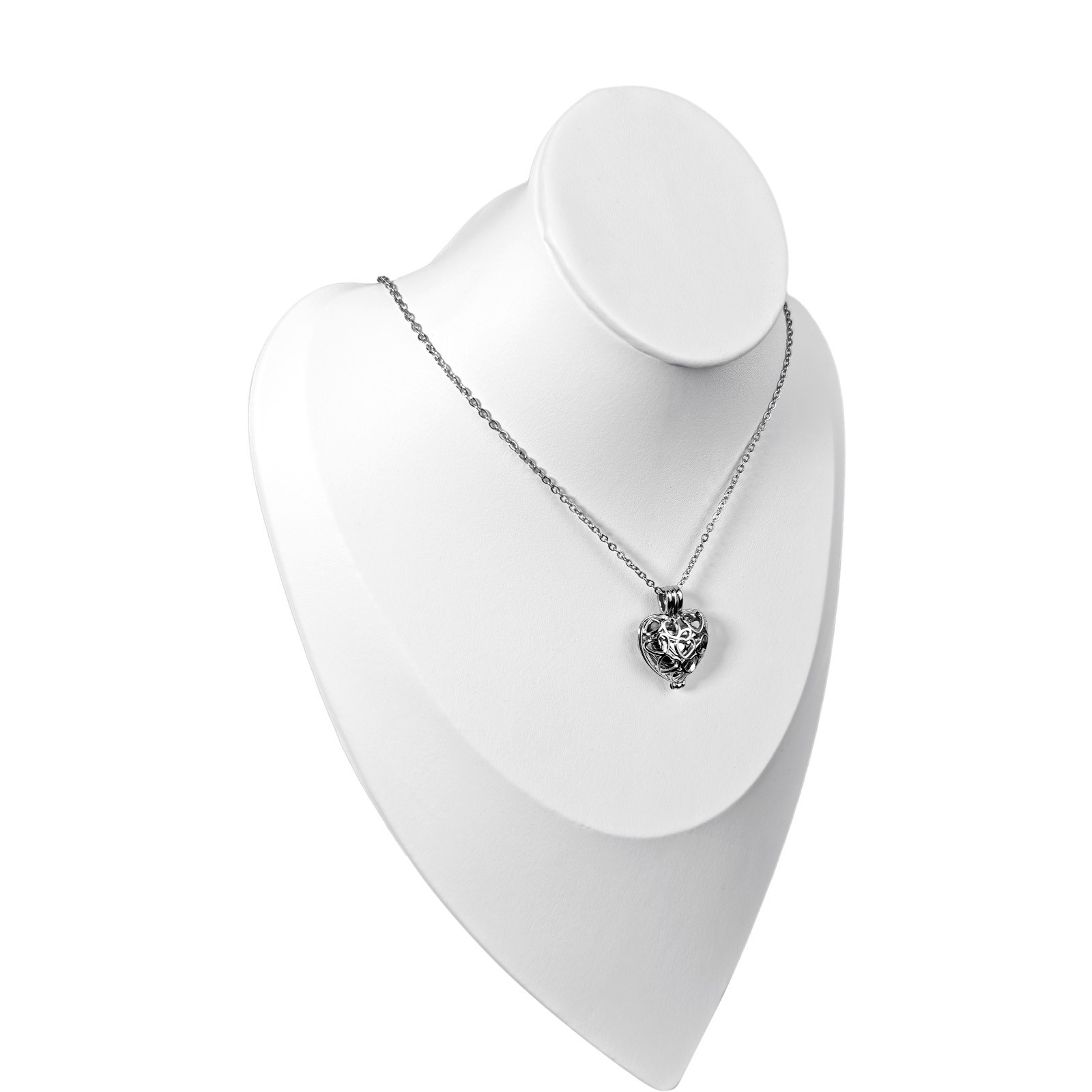 Silver Cremation Jewelry Pendant Urn Memorial Necklace with Box For Dog&Cat