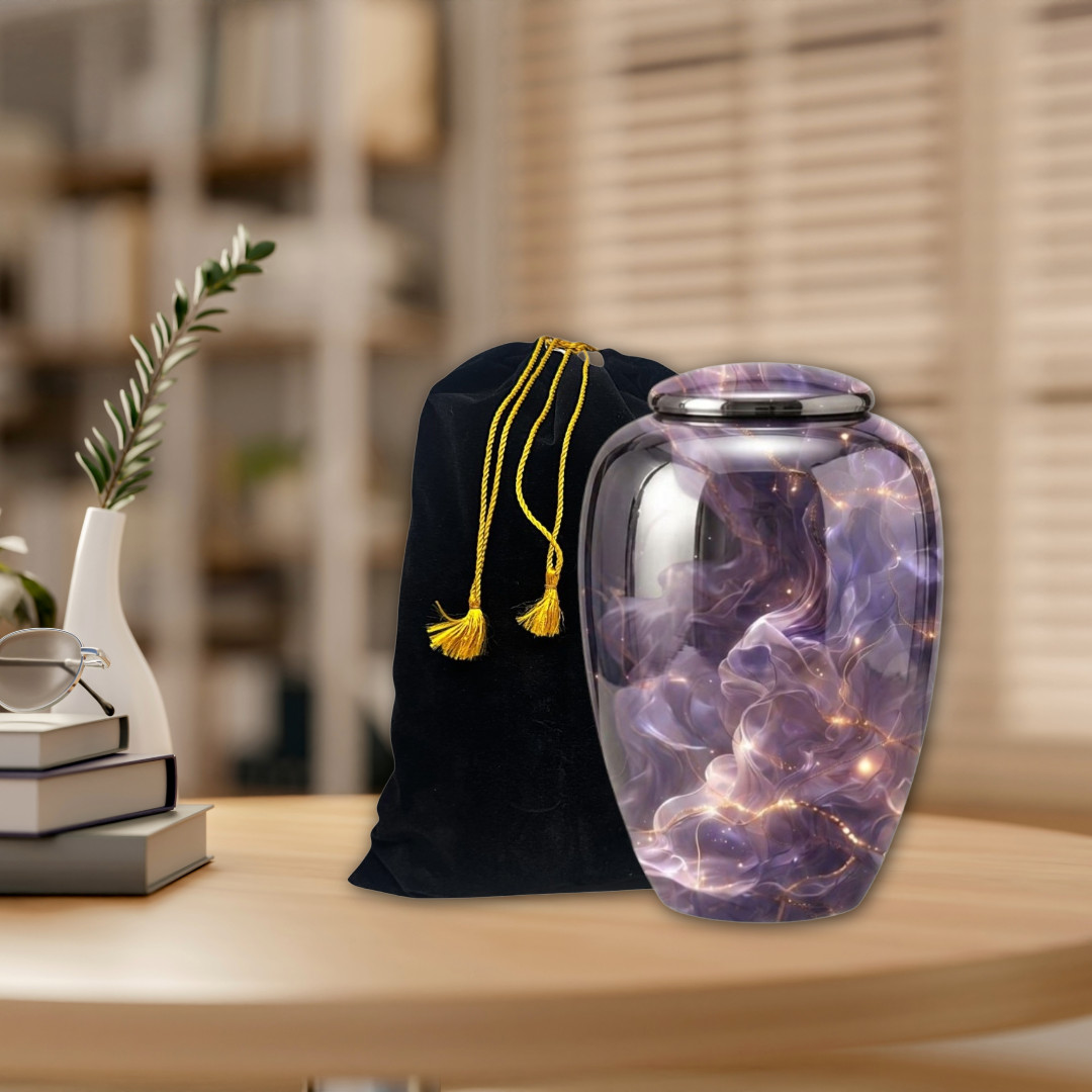 Celestial Purple Smoke Cremation Urn for Human Ashes – Adult Large 190 Cu/In