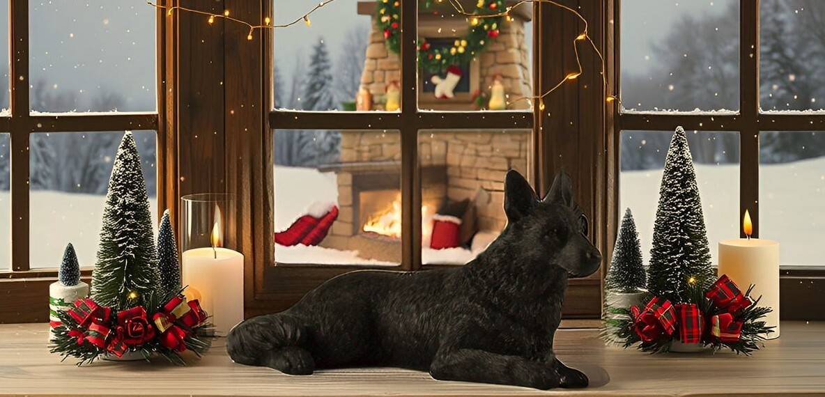 6″ Mini Black German Shepherd Figurine – Black German Shepherd Gifts