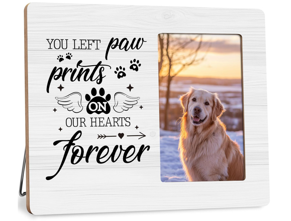 Pet Memorial Ceramic Picture Frame -No Longer by My Side Picture Frame 4X6 Photo