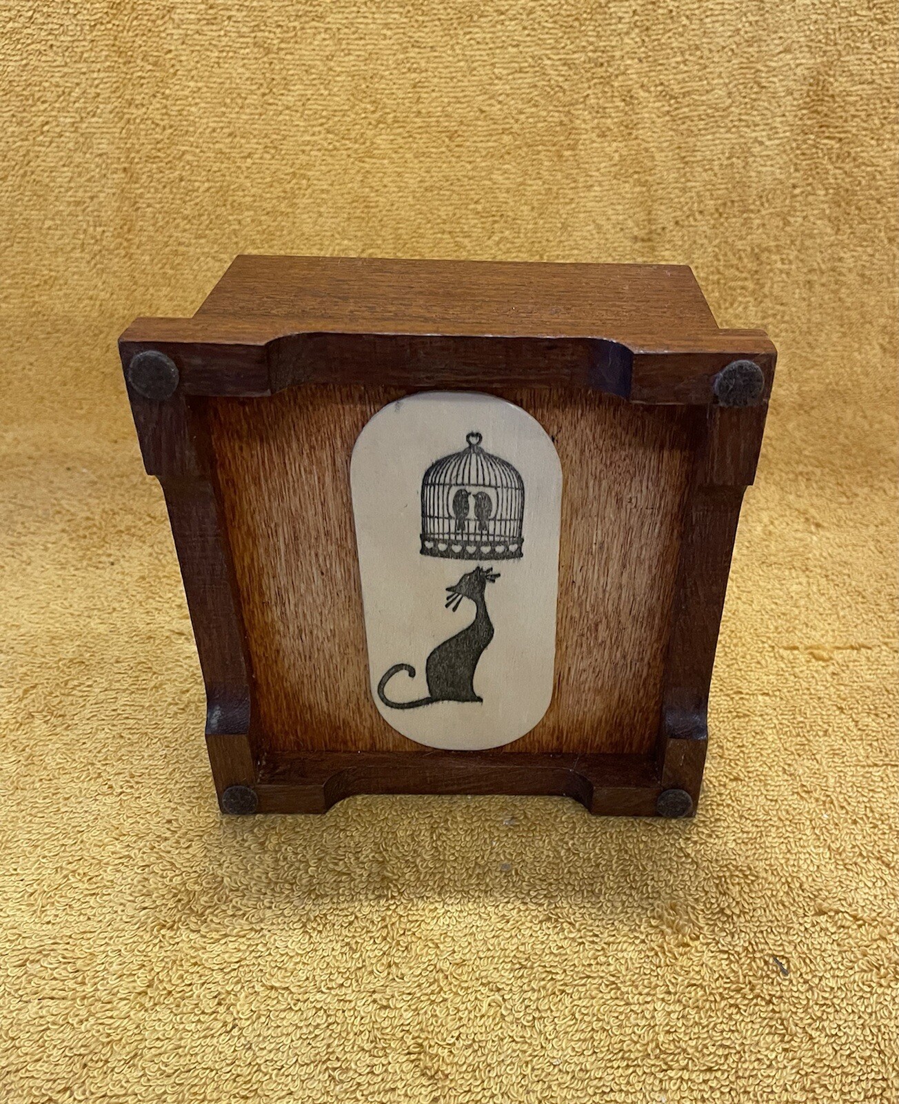 All wood box pet urn cedar size 6”x6”x6”