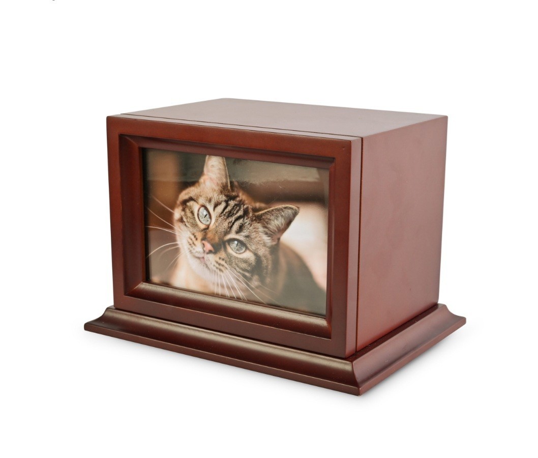 Wooden Pet Photo Urn—Memorial Keepsake Dogs Cats Small Pets